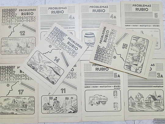 Ten school notebooks. Rubio publisher. 1977. Problems