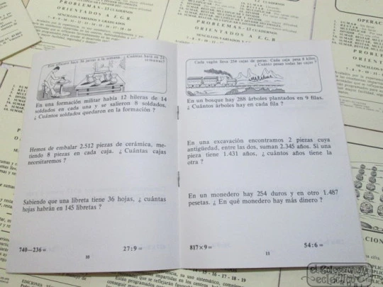 Ten school notebooks. Rubio publisher. 1977. Problems