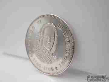 Ten sterling silver coins box. 1980's. The Bourbons. Spain