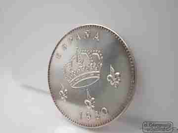 Ten sterling silver coins box. 1980's. The Bourbons. Spain