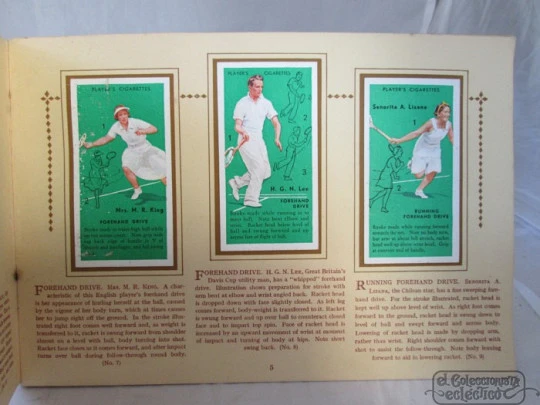 Tennis. Famous players. John Player. 1940's. 50 colour stickers