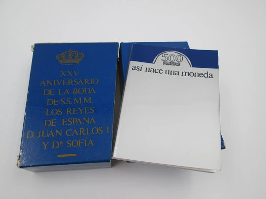 Tests case 500 pesetas. Spanish National Mint. Steel, sterling silver and copper. 1987