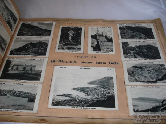 The beauties of Galicia. 528 black stickers 1926. Juan Gil Cañellas