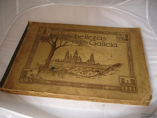 The beauties of Galicia. 528 black stickers 1926. Juan Gil Cañellas