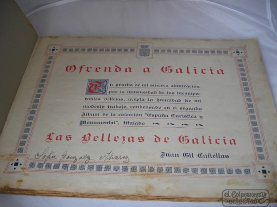 The beauties of Galicia. 528 black stickers 1926. Juan Gil Cañellas