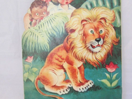 The blabbermouth lion. 1958. Toray publisher. Die-cut book. A. Bañolas