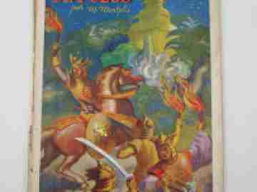 The fire opal. M. Montplá. Illustrated colour oriental legend. Hardcover. Spain. 1940's