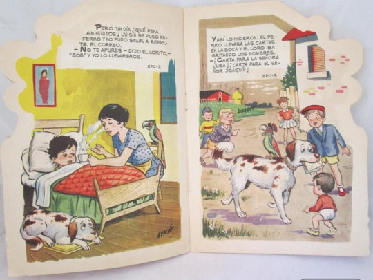 The little postman. 1961. Toray publisher. Die-cut book. Ayné
