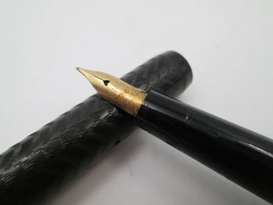 The Wayland. Black hard rubber. Eyedropper system. 14k gold nib. 1910. USA