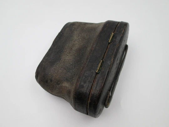 Theater and opera binoculars with case. Silver brass & black leather. Germany. 1930's Theater and opera binoculars with case. Silver brass & black leather. Germany. 1930's