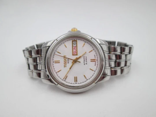 Tissot 1853. Acero inoxidable. Dial blanco. Automático. Brazalete. Calendario. 1980