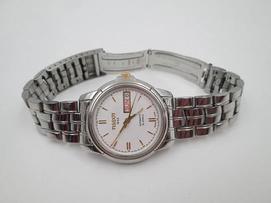 Tissot 1853. Acero inoxidable. Dial blanco. Automático. Brazalete. Calendario. 1980