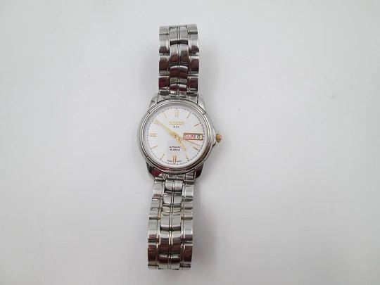 Tissot 1853. Stainless steel. White dial. Automatic. Calendar. Bracelet. 1980's. Swiss