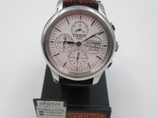 Tissot Le Locle chronograph. Stainless steel. Automatic. Box. 2005. Date & day