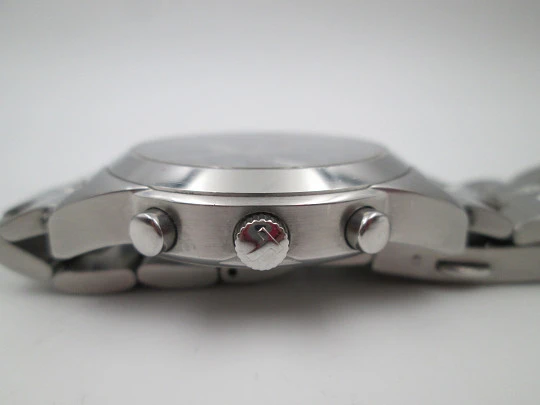 Tissot PR50 quartz chronograph. Stainless steel. Bracelet. Black dial. 2010's