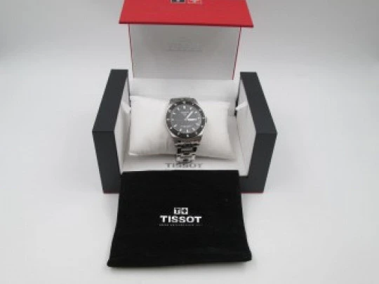 Tissot PRS 516. Automatic. Calendar. Stainless steel. Bracelet. Box. Swiss