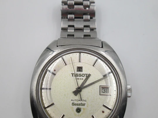 Tissot Seastar. Acero inoxidable. Automático. Brazalete. Fecha. 1970