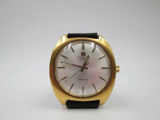 Tissot Seastar. Manual wind. 1960's. Stainless steel & gold plated. Strap