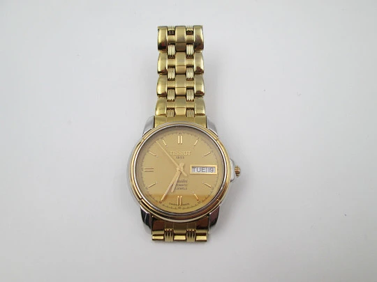 Tissot Seastar. Stainless steel & gold plated. Automatic. Calendar. Bracelet. 1980's. Swiss