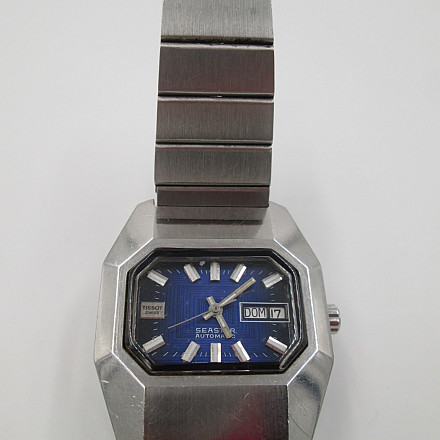 Tissot Seastar Steel Automatic 1970's Date And Day Two Tone Dial