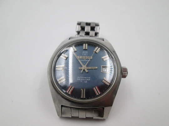 Tissot Visodate Seastar T12. Acero. Automático. Dial azul. Fecha. Armis