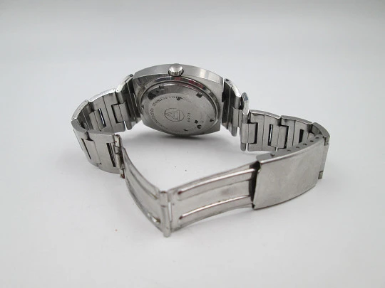 Titan Tenox. Acero inoxidable. Automático. Brazalete. Dial bicolor verde. Calendario. 1970