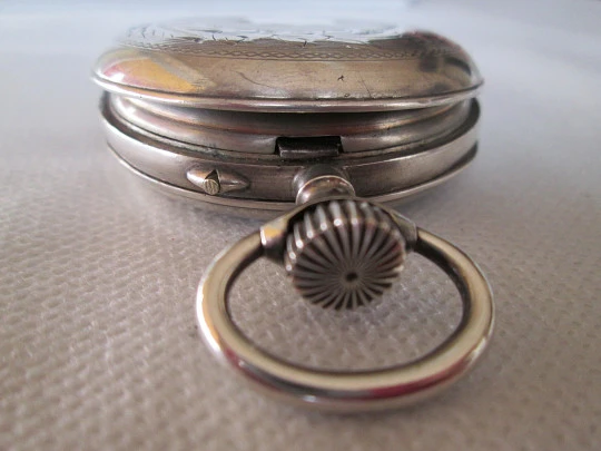 Tobias. Sterling silver. Hunter-case. Stem-wind. 1905. Ornate lids. 15 jewels