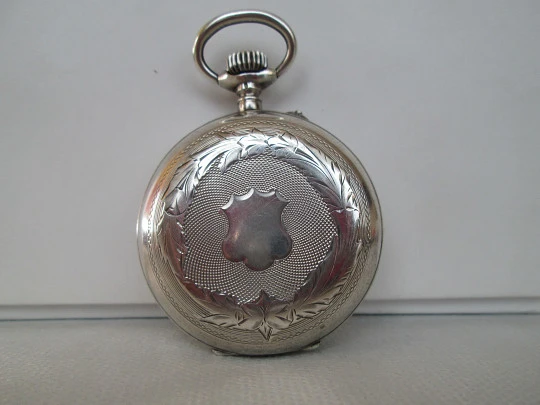 Tobias. Sterling silver. Hunter-case. Stem-wind. 1905. Ornate lids. 15 jewels