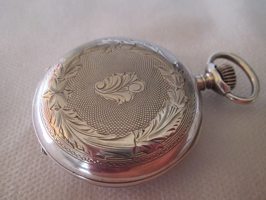 Tobias. Sterling silver. Hunter-case. Stem-wind. 1905. Ornate lids. 15 jewels