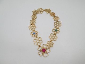 Circa 1950's Vintage Chanel Baroque Pearl Necklace with Gripoix