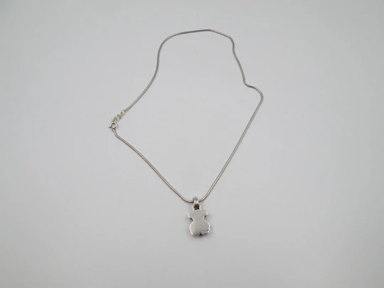 Tous jewelry women's necklace. Sterling silver bear pendant and braided cord. Spain. 2015's Tous jewelry women's necklace. Sterling silver bear pendant and braided cord. Spain. 2015's