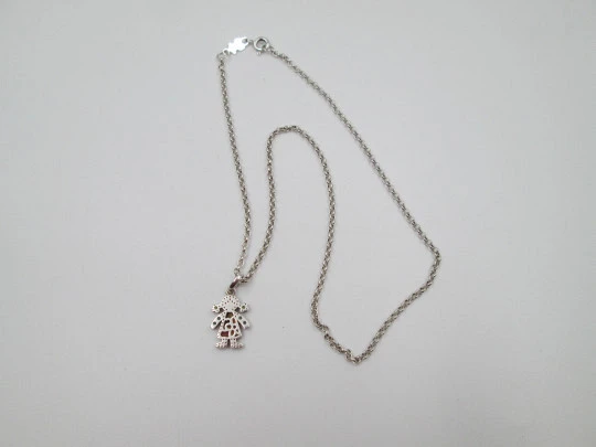 Tous jewelry women's necklace. Sterling silver girl pendant and links chain. Spain. 2015's Tous jewelry women's necklace. Sterling silver girl pendant and links chain. Spain. 2015's