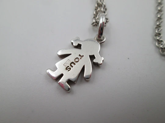 Tous jewelry women's necklace. Sterling silver girl pendant and links chain. Spain. 2015's Tous jewelry women's necklace. Sterling silver girl pendant and links chain. Spain. 2015's