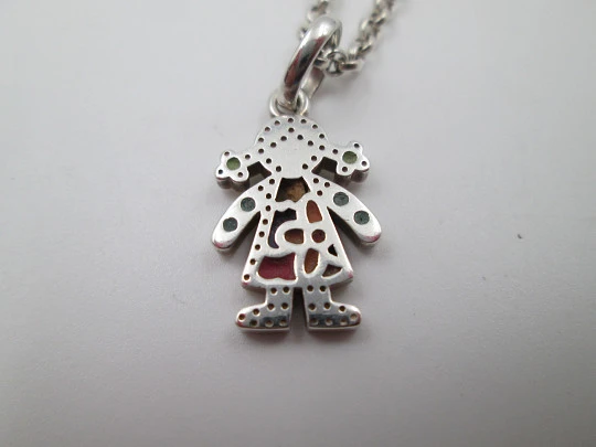 Tous jewelry women's necklace. Sterling silver girl pendant and links chain. Spain. 2015's Tous jewelry women's necklace. Sterling silver girl pendant and links chain. Spain. 2015's