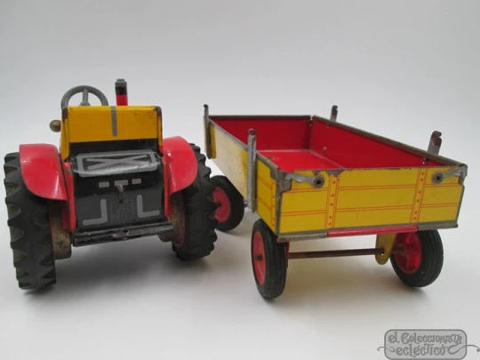 Tractor with trailer Zetor. Tinplate. Wind-up. 1980. Czech Republic. Kovap