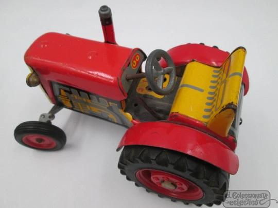 Tractor with trailer Zetor. Tinplate. Wind-up. 1980. Czech Republic. Kovap