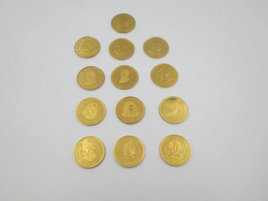 Trece arras reales en plata de ley vermeil. Monarcas españoles. Casa de la Moneda. 1980 Trece arras reales en plata de ley vermeil. Monarcas españoles. Casa de la Moneda. 1980