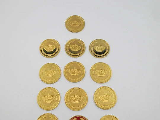 Trece arras reales en plata de ley vermeil. Monarcas españoles. Casa de la Moneda. 1980 Trece arras reales en plata de ley vermeil. Monarcas españoles. Casa de la Moneda. 1980