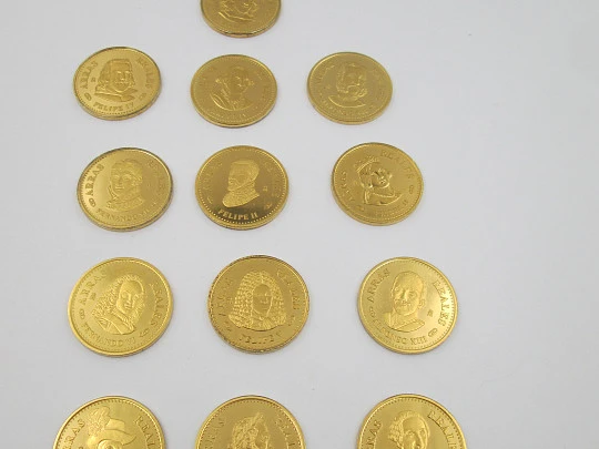 Trece arras reales en plata de ley vermeil. Monarcas españoles. Casa de la Moneda. 1980 Trece arras reales en plata de ley vermeil. Monarcas españoles. Casa de la Moneda. 1980