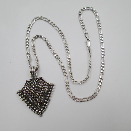 Triangle Motif Necklace With Curb Chain Sterling Silver | El