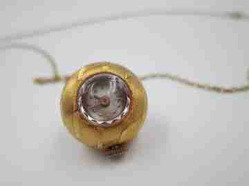 Triod women's pendant watch. Gold plated. Ball & chain. 1970's. Swiss