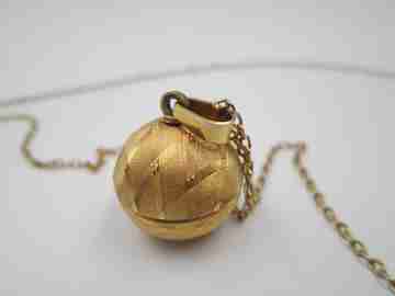 Triod women's pendant watch. Gold plated. Ball & chain. 1970's. Swiss