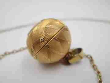 Triod women's pendant watch. Gold plated. Ball & chain. 1970's. Swiss