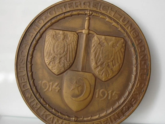Triple Alliance bronze medal. 1914-15. High relief. German Empire