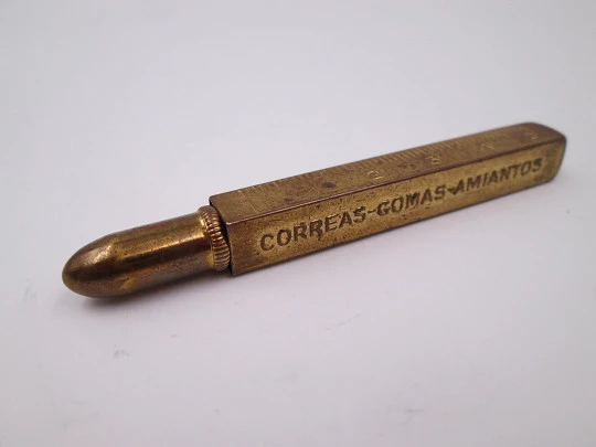 Tripletoro advertising pencil. Gold plated metal. Meter on side. Spain. 1940's