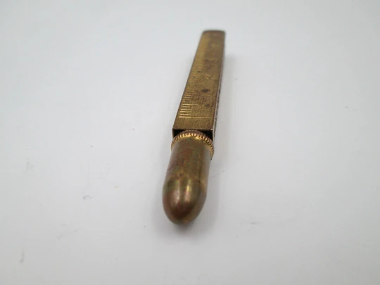 Tripletoro advertising pencil. Gold plated metal. Meter on side. Spain. 1940's