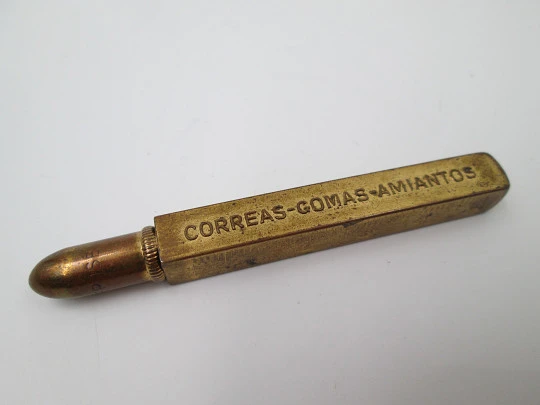 Tripletoro advertising pencil. Gold plated metal. Meter on side. Spain. 1940's