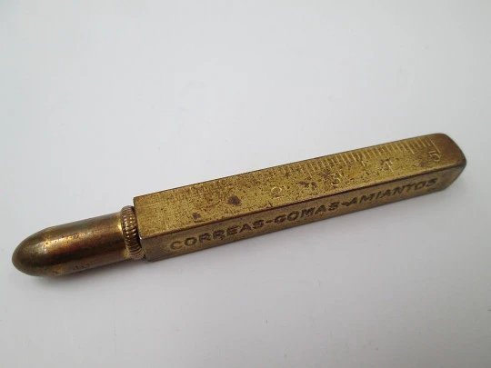 Tripletoro advertising pencil. Gold plated metal. Meter on side. Spain. 1940's