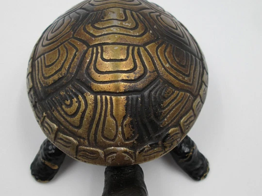 Turtle desk & table bell. Iron. Germany. Wind-up. 1950's