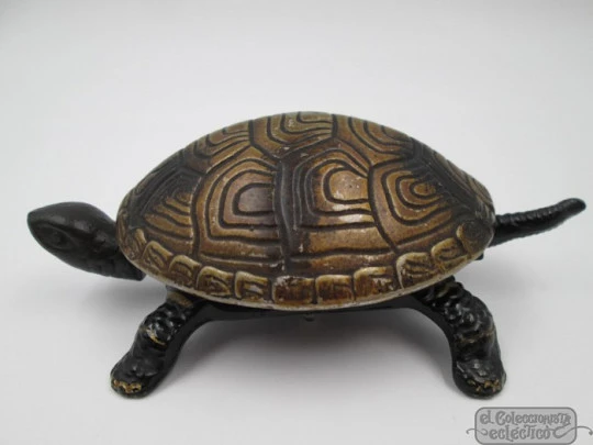 Turtle desk & table bell. Iron. Germany. Wind-up. 1950's